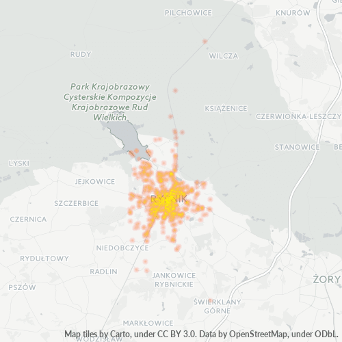 Bedrijfsconcentratie in Postcode 44-200 - Jejkowice, Woiwodschap Silezië