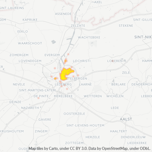 Bedrijfsconcentratie in Postcode 9040 - Gent, Vlaanderen