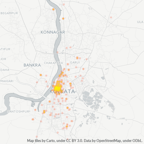 Bedrijfsconcentratie in Postcode 700073 - Calcutta, West-Bengalen