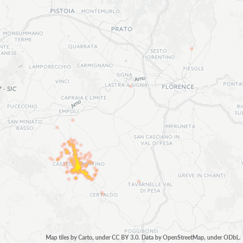 Bedrijfsconcentratie in Postcode 50051 - Italië