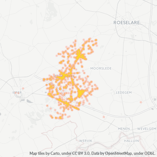 Bedrijfsconcentratie in Postcode 8980 - Terhand, Vlaanderen