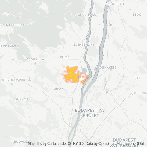 Dami ng Negosyo sa Postal Code 2011 - Budakalász, Pest megye