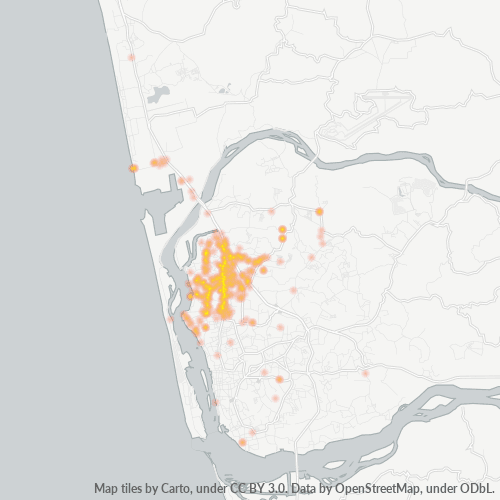 Bedrijfsconcentratie in Postcode 575006 - Mangalore, Karnataka