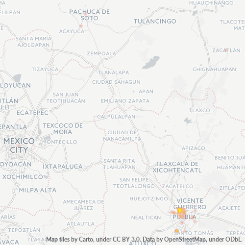 Verksamhetskoncentration i Postnummer 72020 - Puebla (delstat)