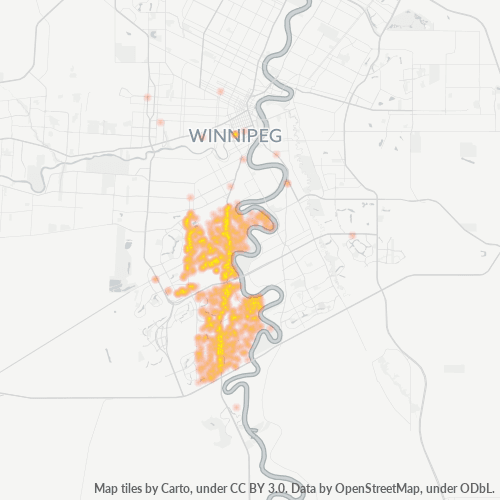 Bedrijfsconcentratie in Postcode R3T - Winnipeg, Manitoba