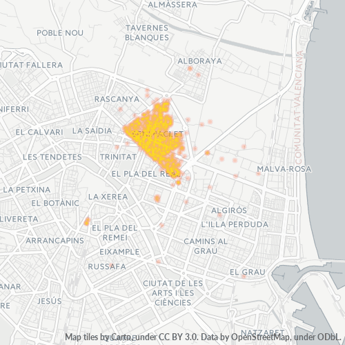 Verksamhetskoncentration i Postnummer 46020 - Valencia, Valencia (autonom region)
