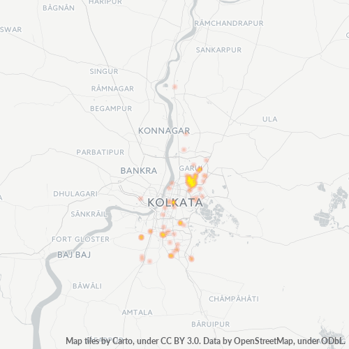 Bedrijfsconcentratie in Postcode 700089 - Calcutta, West-Bengalen