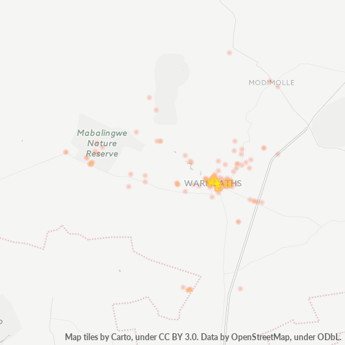 Bedrijfsconcentratie in Postcode 0480 - Warmbaths, Limpopo (provincie)