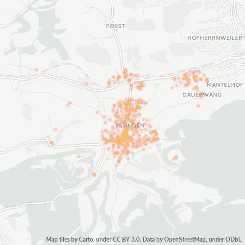 Business Concentration in Postal Code 73457 - Essingen, Baden-Württemberg