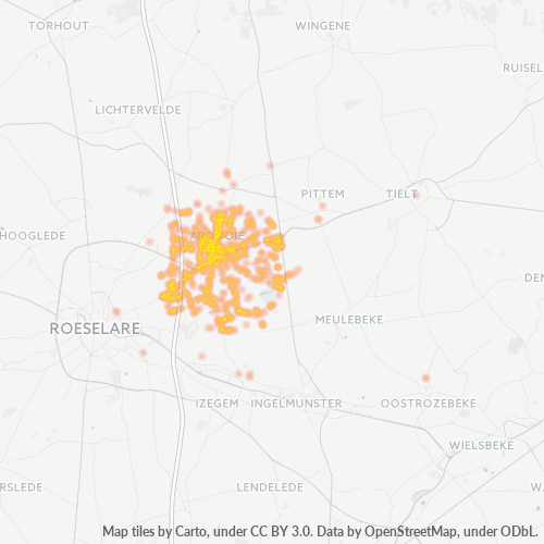 Bedrijfsconcentratie in Postcode 8850 - België