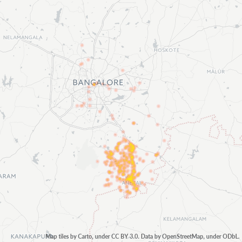 Bedrijfsconcentratie in Postcode 562106 - Anekal, Karnataka