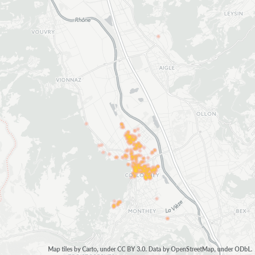 Dami ng Negosyo sa Postal Code 1868 - Collombey, Canton du Valais