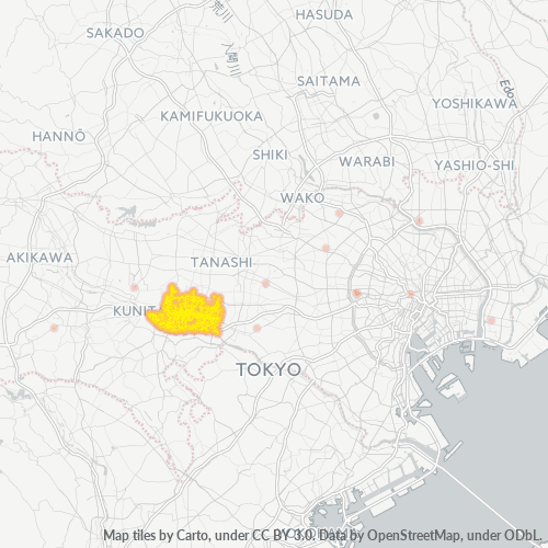 Bedrijfsconcentratie in Postcode 183 - Minamisenju, Tokyo Prefecture
