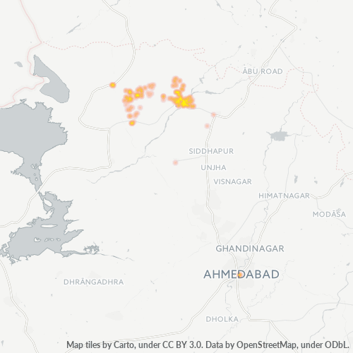 Bedrijfsconcentratie in Postcode 385535 - Gujarat