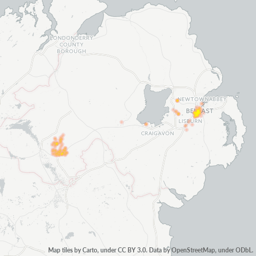 Concentració d'empreses a Codi Postal BT9 - Belfast, Irlanda del Nord
