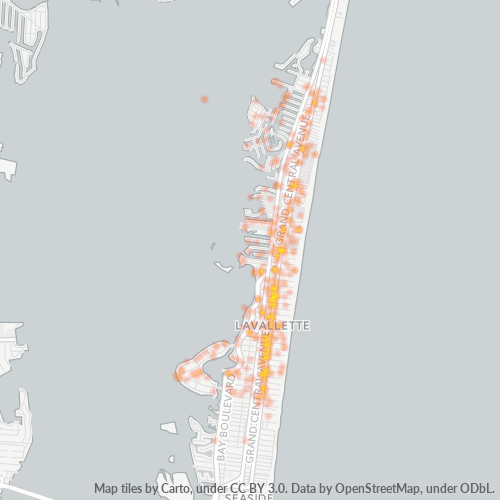 Verksamhetskoncentration i Postnummer 08735 - Lavallette, New Jersey