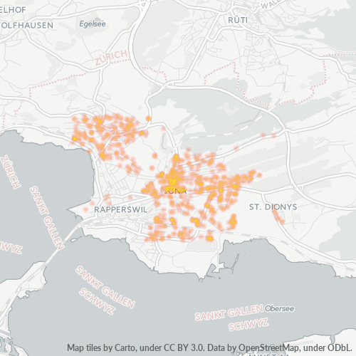 Dami ng Negosyo sa Postal Code 8645 - Jona, Kanton St. Gallen