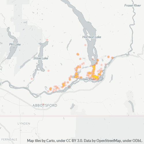 Bedrijfsconcentratie in Postcode V0M - Brits-Columbia