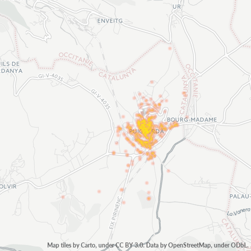 Bedrijfsconcentratie in Postcode 17520 - Puigcerdà, Catalonië