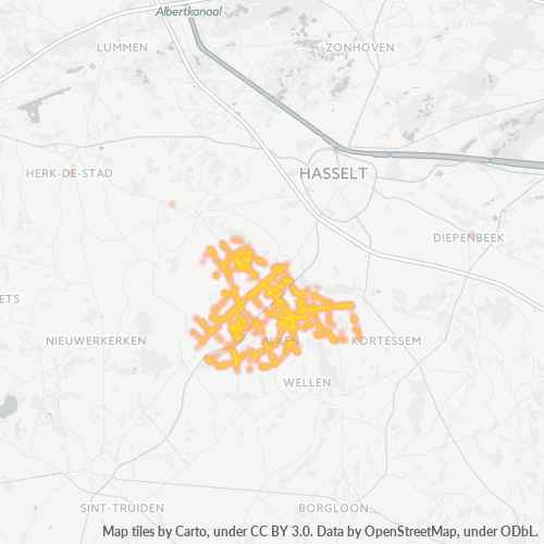 Bedrijfsconcentratie in Postcode 3570 - België