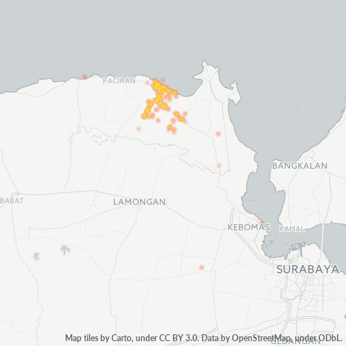 Bedrijfsconcentratie in Postcode 61156 - Gresik, Oost-Java