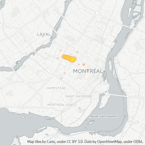 Bedrijfsconcentratie in Postcode H3N - Montreal (Canada)