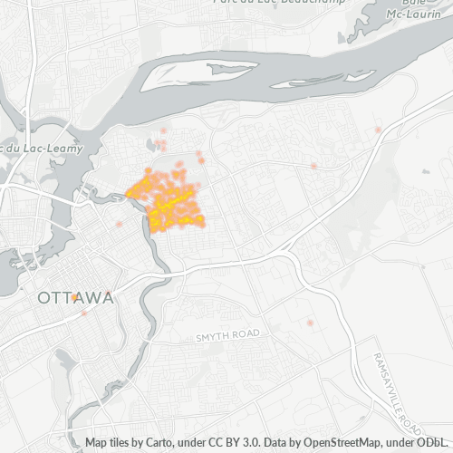 Verksamhetskoncentration i Postnummer K1L - Vanier, Ontario