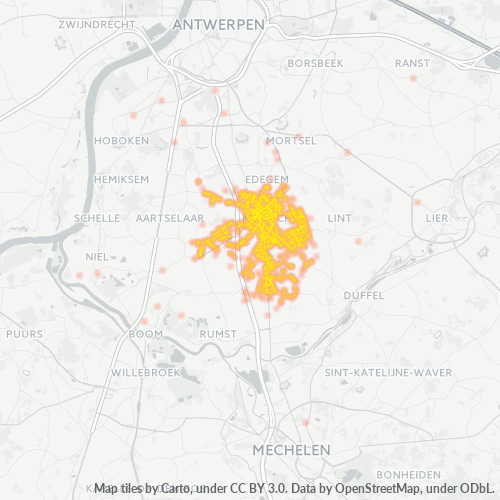 Bedrijfsconcentratie in Postcode 2550 - België