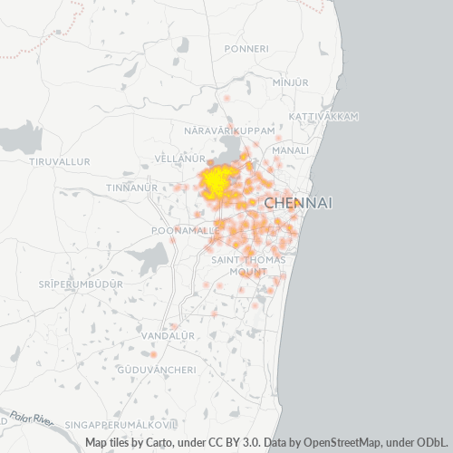 Bedrijfsconcentratie in Postcode 600053 - Tamil Nadu