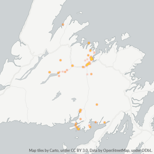 Dami ng Negosyo sa Postal Code A0H - Newfoundland at Labrador