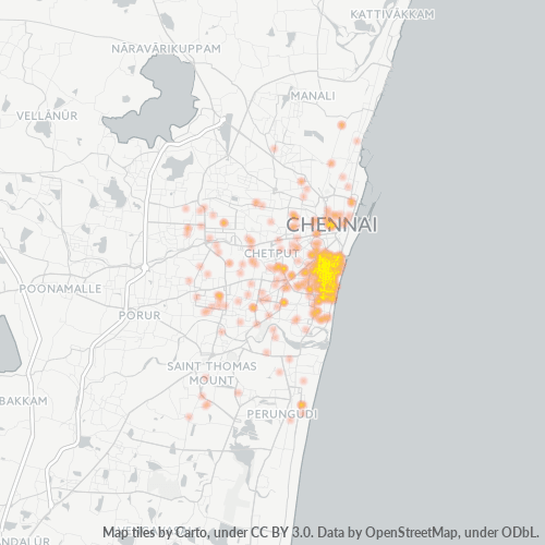 Dami ng Negosyo sa Postal Code 600005 - Chepauk, State of Tamil Nādu