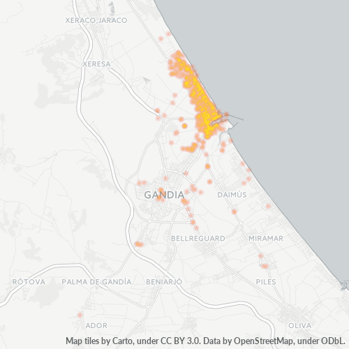 Bedrijfsconcentratie in Postcode 46730 - Gandia, Valencia (autonome gemeenschap)