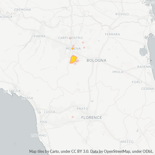 Concentrazione delle imprese in CAP 41014 - Modena, Emilia