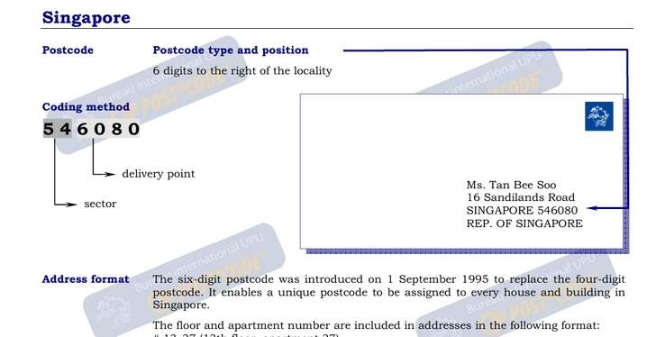 Postal Codes formatting for Singapore